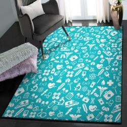Medicinal Non Shedding Area Rug, Medical Pattern 4 GS CL Rug