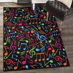 Melody Area Rugs For Living Room, Colorful Music Note Rug