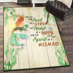 Mermaid Non Shedding Area Rug, Spirit Of A Mermaid Rug