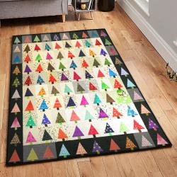 Merry Christmas Art Deco Rug, Christmas Forest Rug