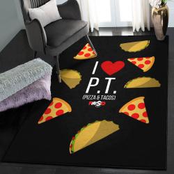 Mexican Gift Area Rugs For Living Room, Love Pizza And Tacos GS CL Rug