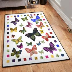 Monarch Indoor Outdoor Rugs, Colorful Butterfly GS CL Rug