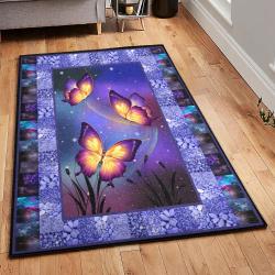 Monarch Washable Area Rugs, Beautiful Butterfly Rug
