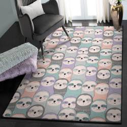Multicolor Modern Rugs, Colorful Sloth Rug