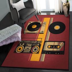Music Large Area Rugs, Retro Sound Rug