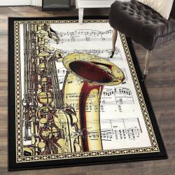 Music Washable Area Rugs, Saxophones GS CL Rug