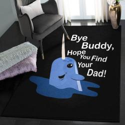 Narwhal Bedroom Rugs, Bye Buddy Narwhal Elf GS CL Rug