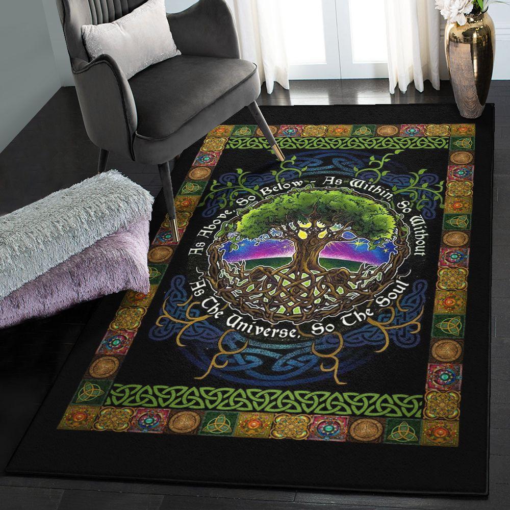 Nature Modern Area Rugs, Tree Of Life Celtic Rug