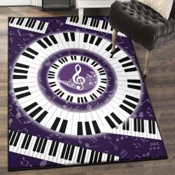 Non Shedding Area Rug, Awesome Musical Notes Rug