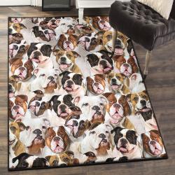 Old English Bulldog Kitchen Rugs, A Bunch Of English Bulldogs Rug