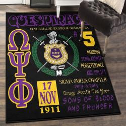 Omega Psi Phi Fraternity Modern Area Rugs, Omega Psi Phi Rug