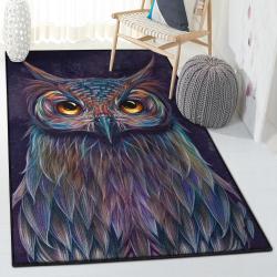 Owl Art Washable Area Rugs, Owl Rug