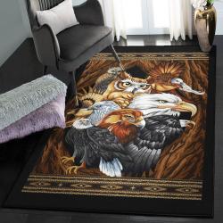 Owl Cute Area Rugs For Living Room, Native American Owl And Eagle GS 1305TT Rug