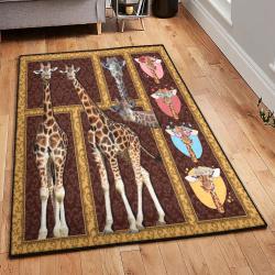 Parent And Child Washable Rugs, Giraffe Giraffe Family Rug