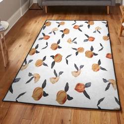 Peach Art Washable Rugs, Peach Rug