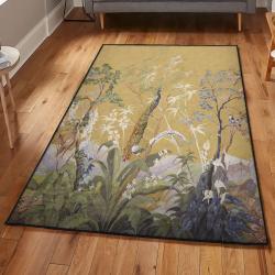 Peafowl Carpets For Living Room, Painted Peacock Rug