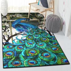 Peafowl Large Living Room Rugs, Peacock Rug