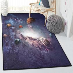 Planets Non Shedding Area Rug, 3d Space Rug