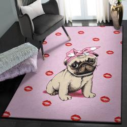 Pug Indoor Outdoor Rugs, Pug Lips GS CL Rug