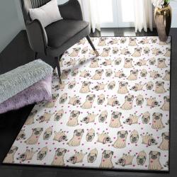 Pug Puppy Bedroom Rugs, Pug Lovely Acts GS CL Rug