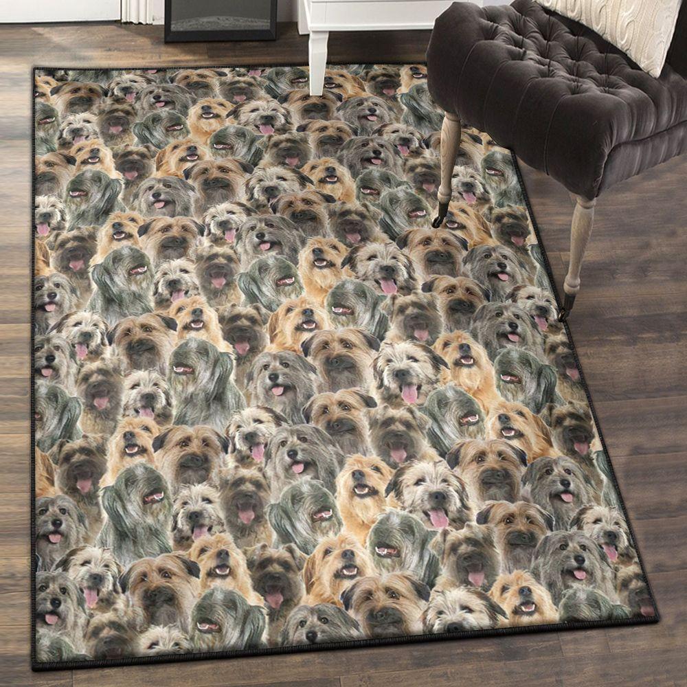 Pyrenean Shepherd Puppy Area Rugs For Living Room, Pyrenean Shepherd Full Face Rug