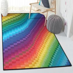 Rainbow Color Modern Area Rugs, Rainbow Rug