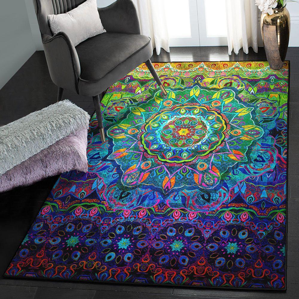 Rainbow Dining Room Rug, Flourish Rainbow Rug