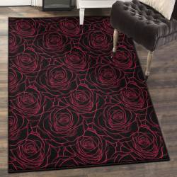 Rose Non Shedding Area Rug, Red Rose Rug
