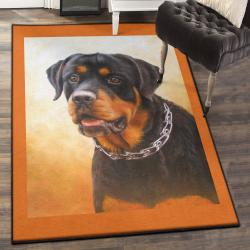 Rottie Area Rugs For Living Room, Rottweiler Rug