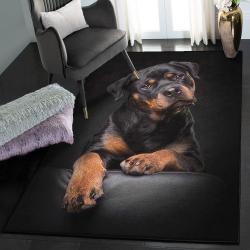 Rottweiler Puppy Modern Area Rugs, Rottweiler Rug