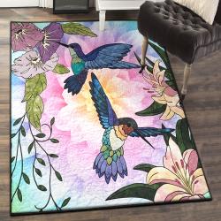 Rufous Hummingbird 2 Large Area Rugs, Hummingbird Rug