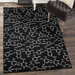 School Art Deco Rug, Chemistry Science Pattern Rug