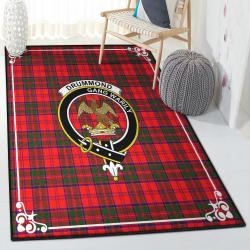 Scottish Clan Modern Rugs, Drummond Clan Badge Tartan Rug