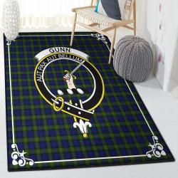 Scottish Gift Large Living Room Rugs, Gunn Clan Badge Tartan Rug