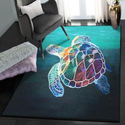 Sea Turtle Swimming Kitchen Rugs, Turtle Rug