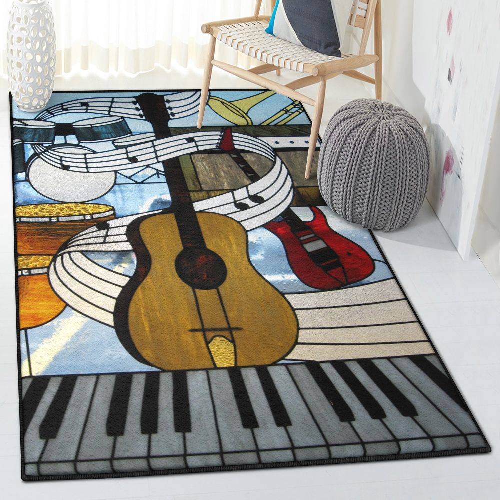 Sheet Music Carpets For Living Room, Music Instrument Rug