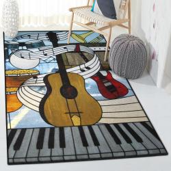 Sheet Music Carpets For Living Room, Music Instrument Rug