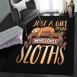 Sloth Non Shedding Area Rug, I Love Sloths GS CL Rug