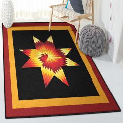 Space Large Area Rugs, Vintage Native Star Rug