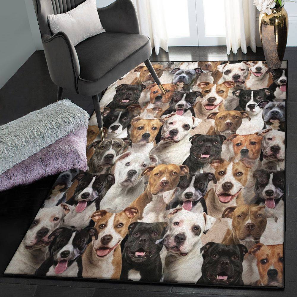 Staffordshire Bull Terrier Bedroom Rugs, You Will Have A Bunch Of Staffordshire Bull Terriers GS CL Rug