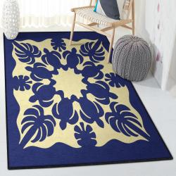 Summer Vacation Indoor Outdoor Rugs, Hawaiian Turtle Rug