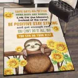 Sunflower Indoor Outdoor Rugs, Sunflower Sloth Some Days Rug