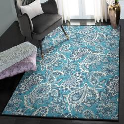 Tribal Area Rugs, Turquoise Floral Bohemian GS CL Rug