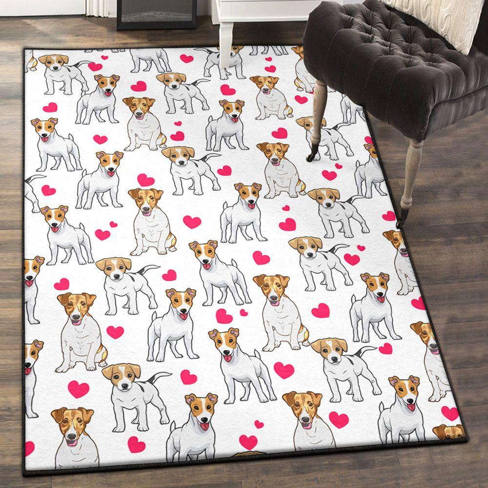 Valentine Outdoor Carpet, Valentine's Day Jack Russell Terrier Heart GS CL Rug