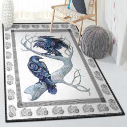 Viking Living Room 2 Rugs, Huginn And Muninn Viking Raven Rug