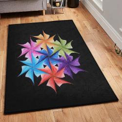 Washable Rugs, Twisted Log Cabin Rug
