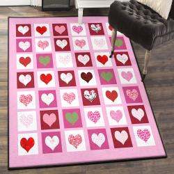 Wedding Anniversary Non Shedding Area Rug, Heart Rug