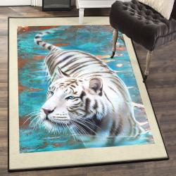 White Tiger Bedroom Rugs, Tiger Rug