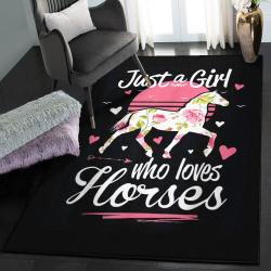 Wild Horse Area Rugs, Just A Girl Who Loves Horse GS CL Rug