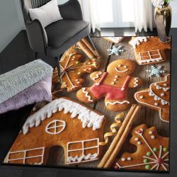 Xmas Decoration Kitchen Rugs, Gingerbread Man Christmas Rug